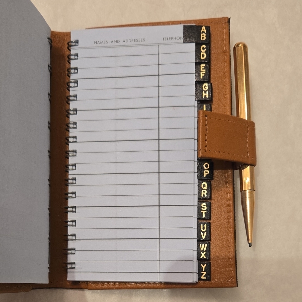 Louis Vuitton Vintage Monogram Agenda/ Address Book with Gold Pencil From 1970's - Picture 3 of 8